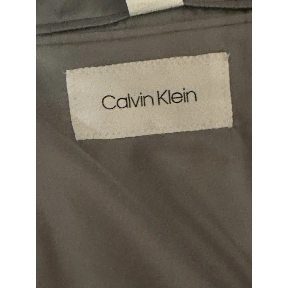 Calvin Klein 44R Slim Fit Heather Grey Suit Jacket Blazer Wool Blend